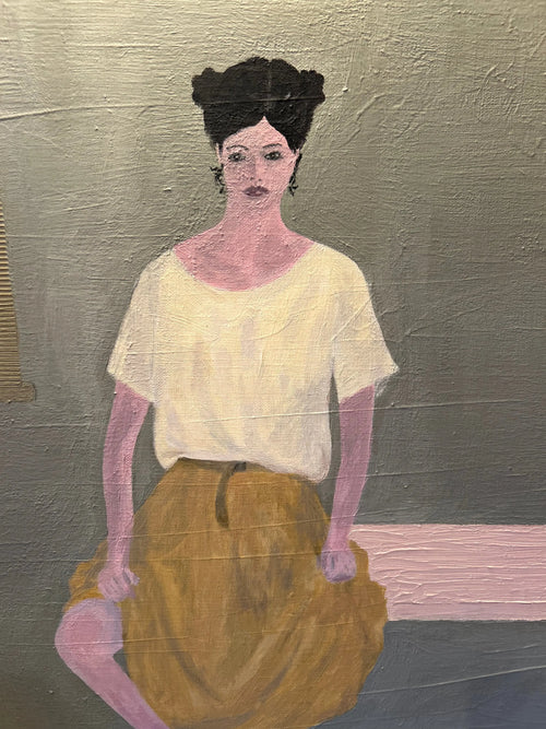 Femme assise - Tableau contemporain XXe siècle Pièce Unique