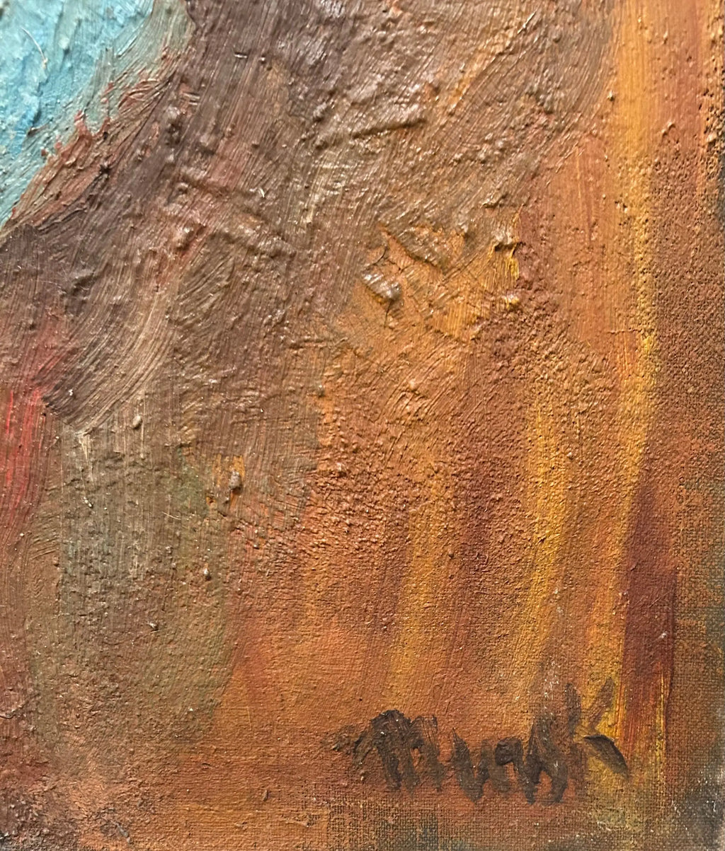 Tableau contemporain XXe siècle – Le Violoniste Stoïque Pièce Unique