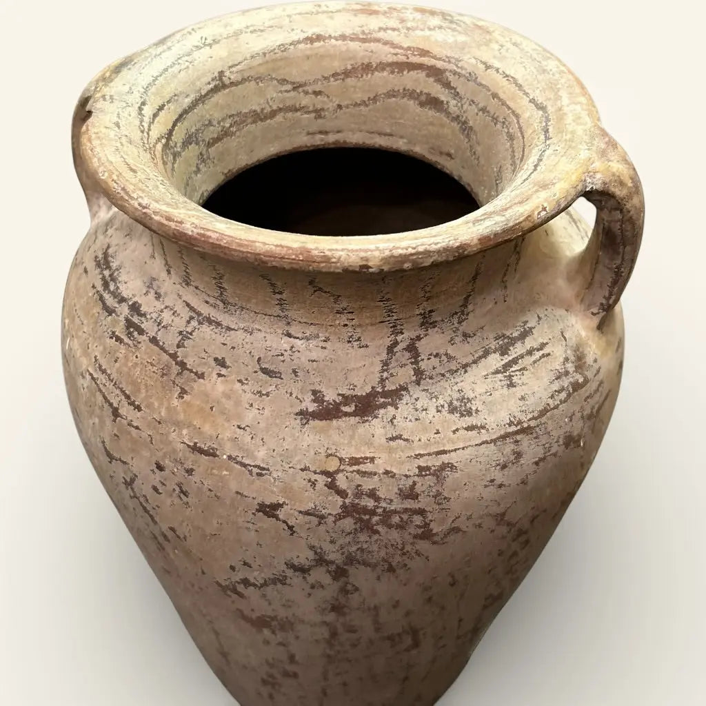 Vase Ancien en Terre Cuite beige – Élégance Romaine Pièce Unique