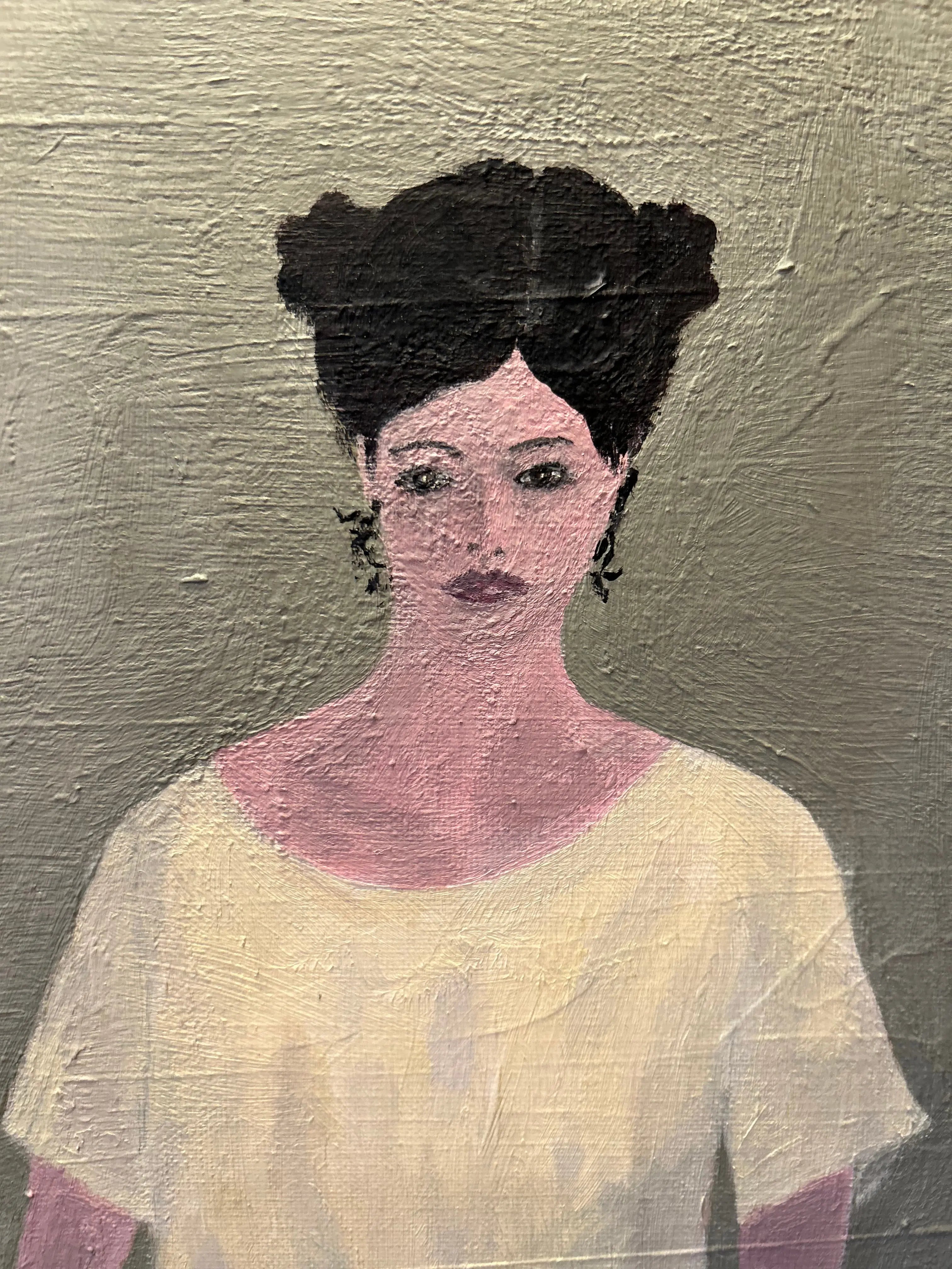 Femme assise - Tableau contemporain XXe siècle Pièce Unique