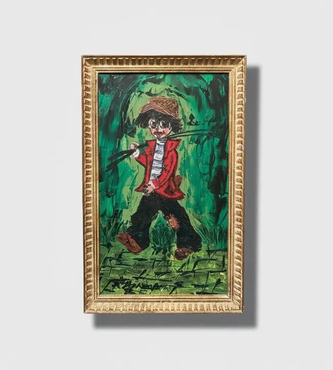 Tableau contemporain – Le Jeune Pêcheur Moderne Pièce Unique