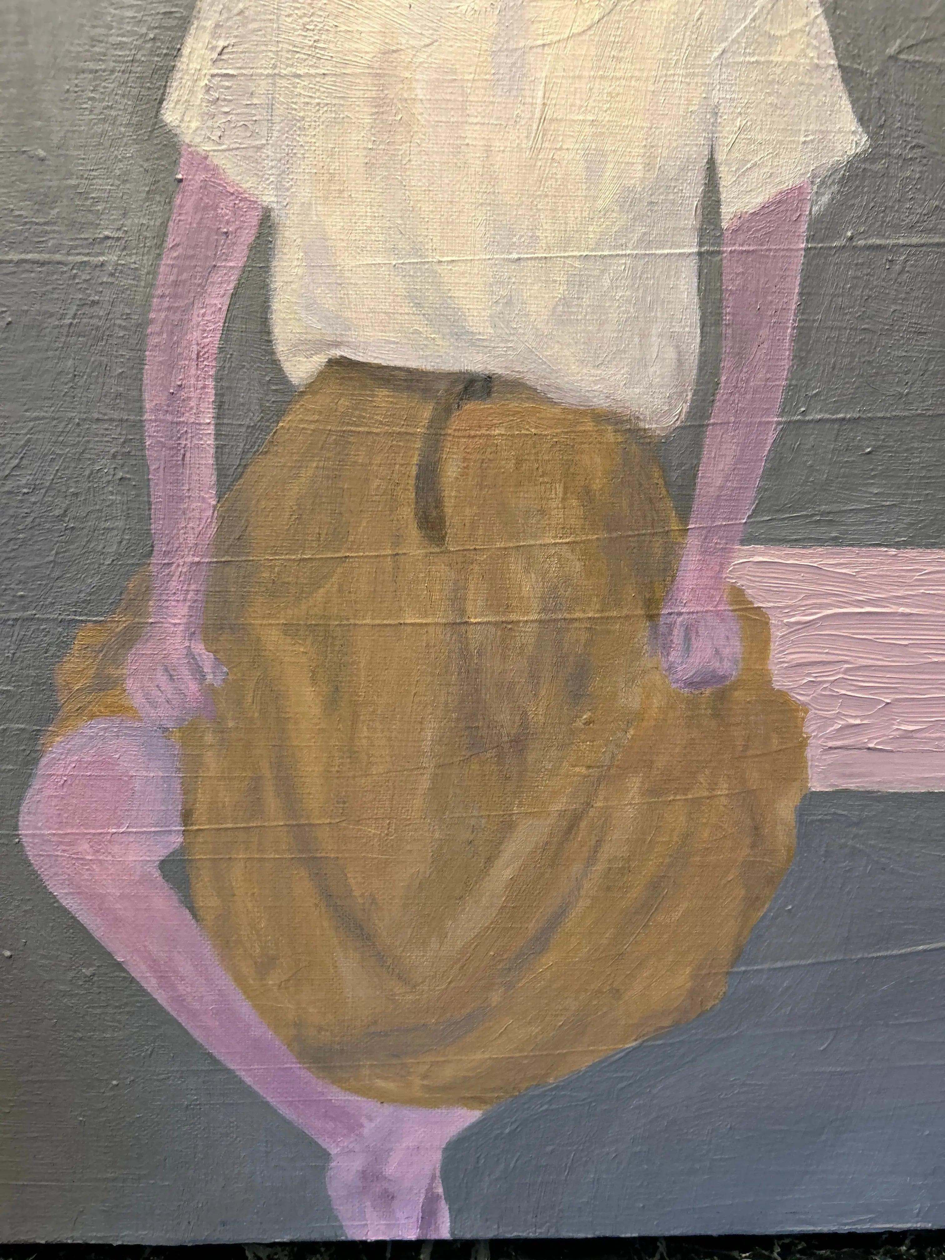 Femme assise - Tableau contemporain XXe siècle Pièce Unique