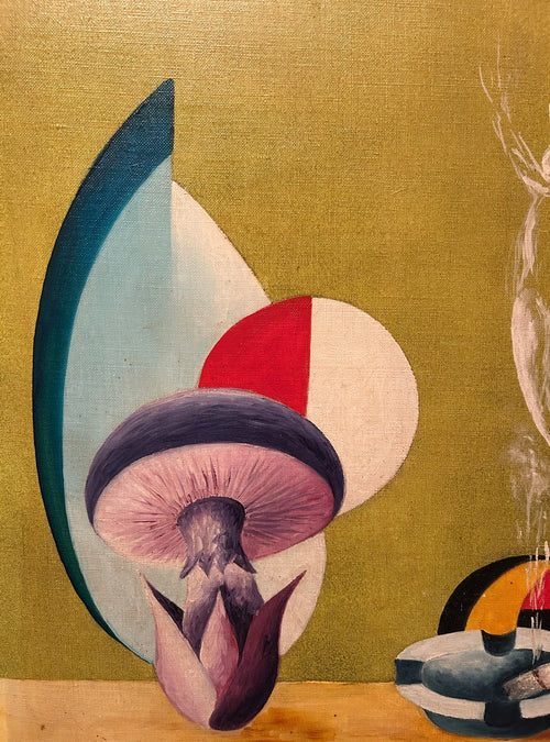 R. Gigard (1977) – Tableau Abstrait Contemporain | Fumée Sensuelle & Jaune Vibrant Pièce Unique