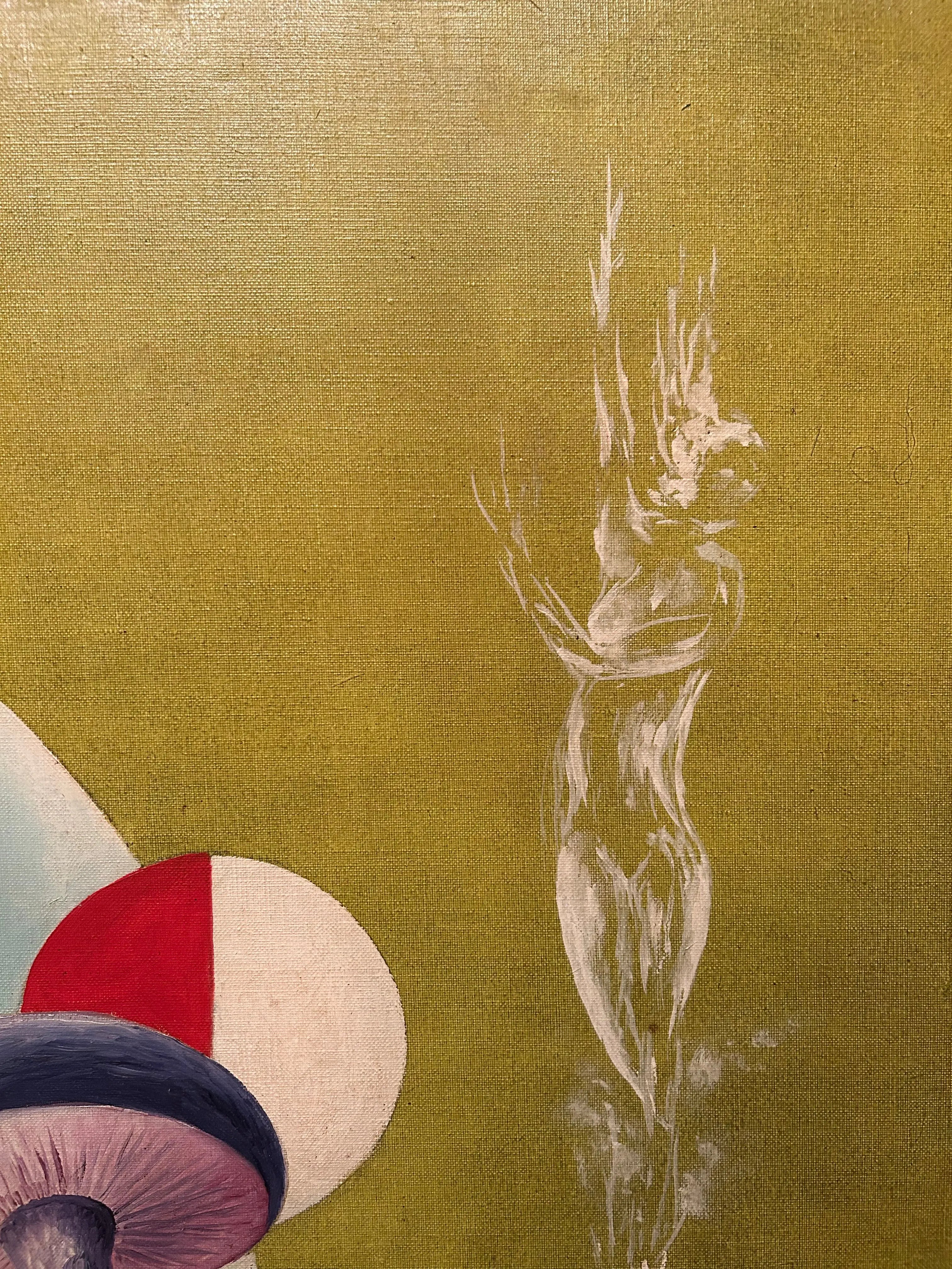 R. Gigard (1977) – Tableau Abstrait Contemporain | Fumée Sensuelle & Jaune Vibrant Pièce Unique