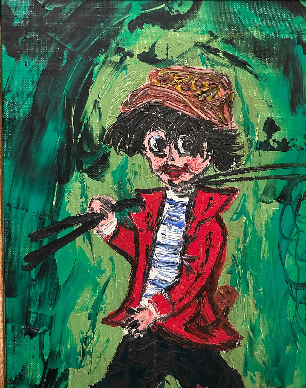 Tableau contemporain – Le Jeune Pêcheur Moderne Pièce Unique